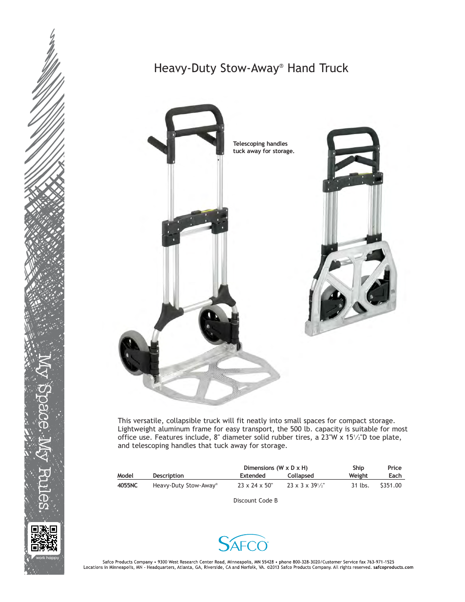 Safco 4055NC User Manual | 1 page