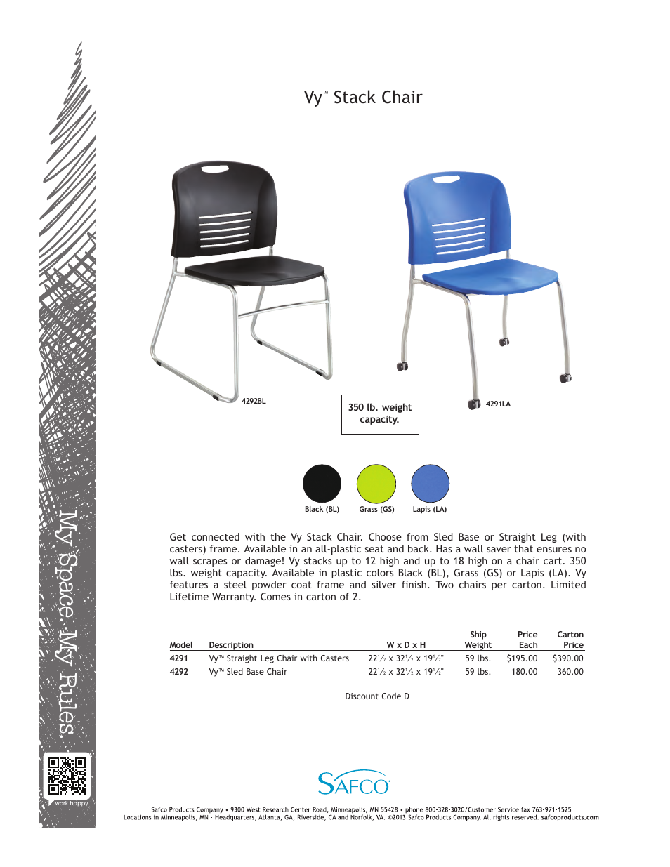 Safco 4292LA User Manual | 1 page