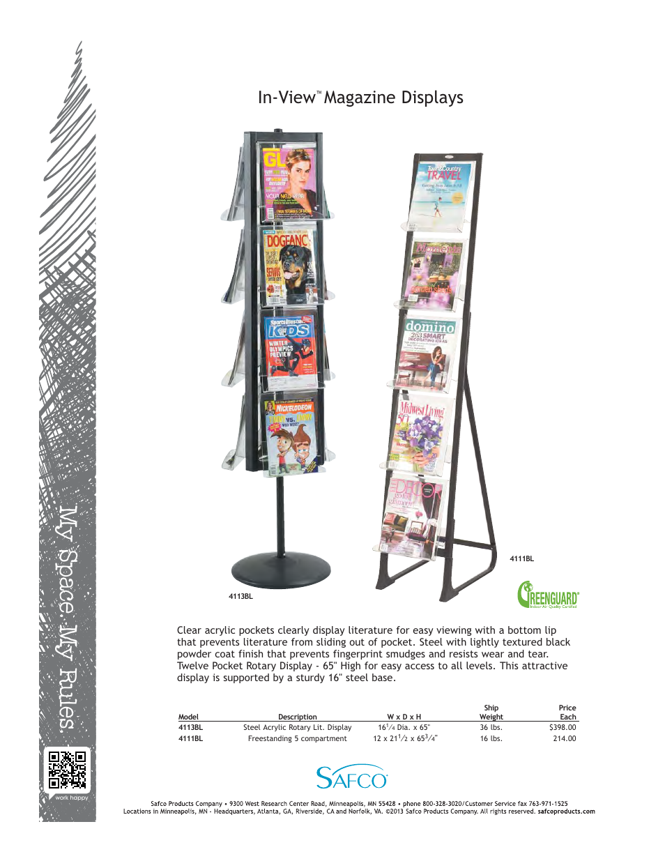 Safco 4113BL User Manual | 1 page