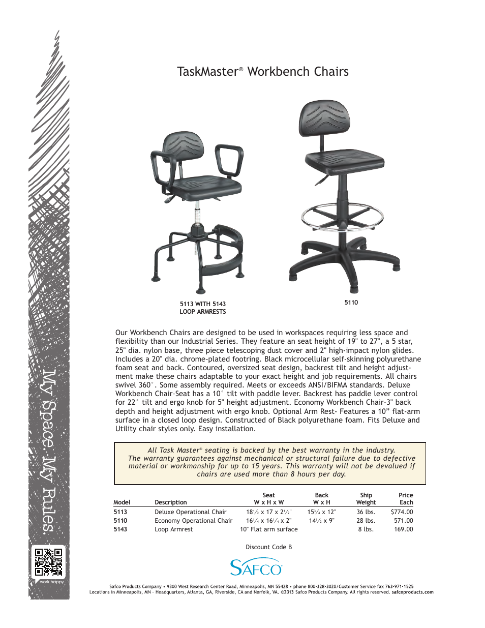 Safco 5143 User Manual | 1 page