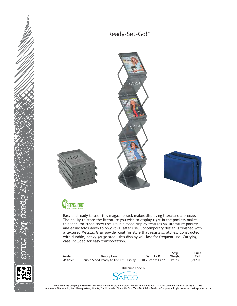 Safco 4132GR User Manual | 1 page