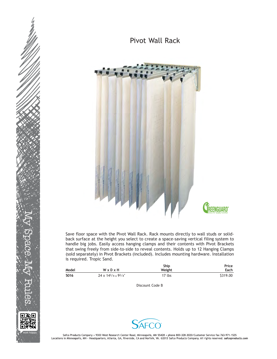Safco 5016 User Manual | 1 page