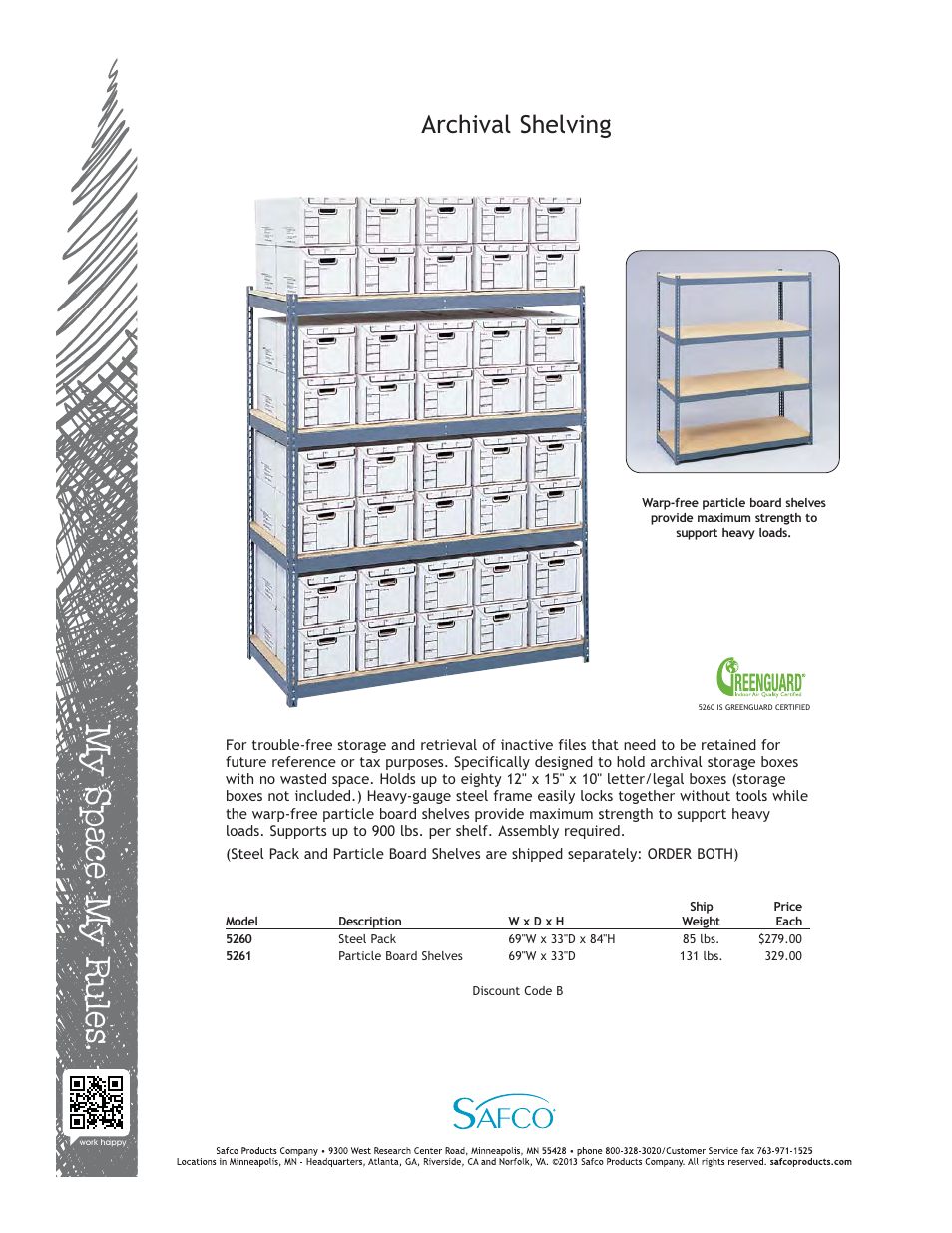 Safco 5261 User Manual | 1 page