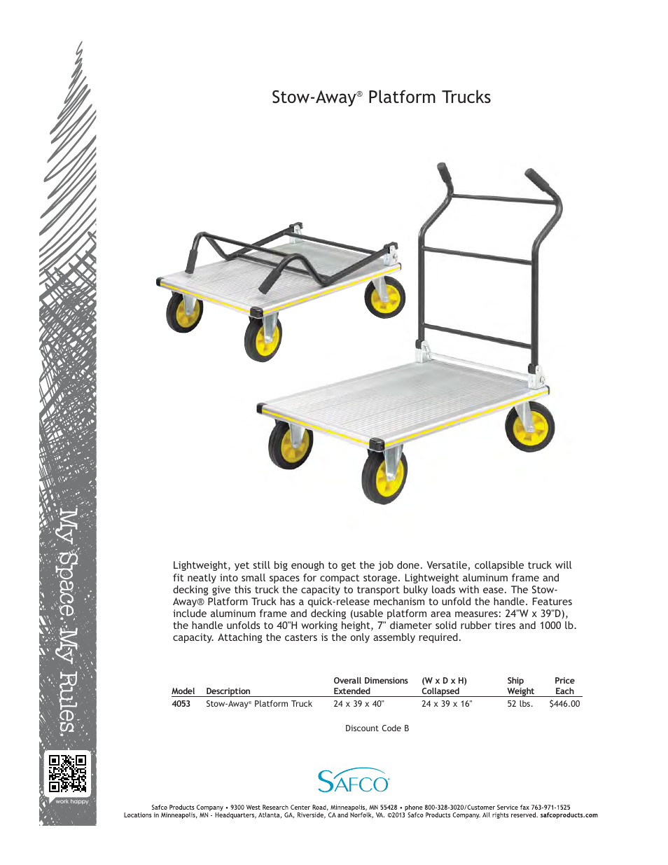 Safco 4053NC User Manual | 1 page