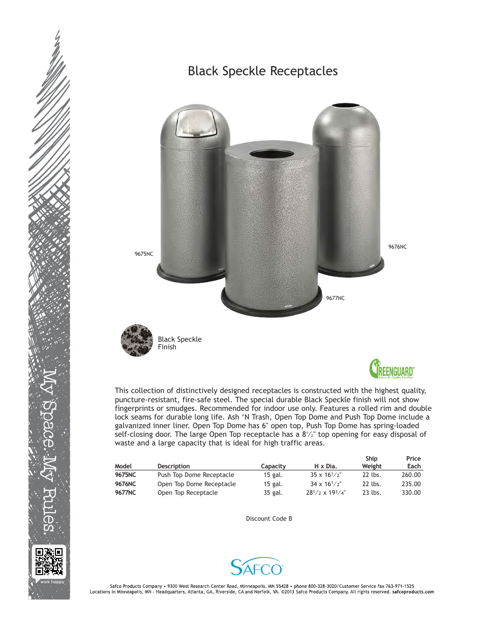 Safco 9677NC User Manual | 1 page
