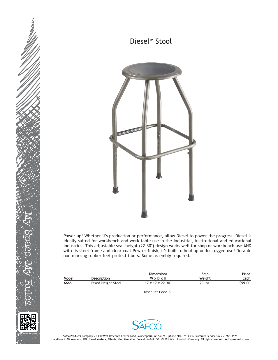 Safco 6666 User Manual | 1 page