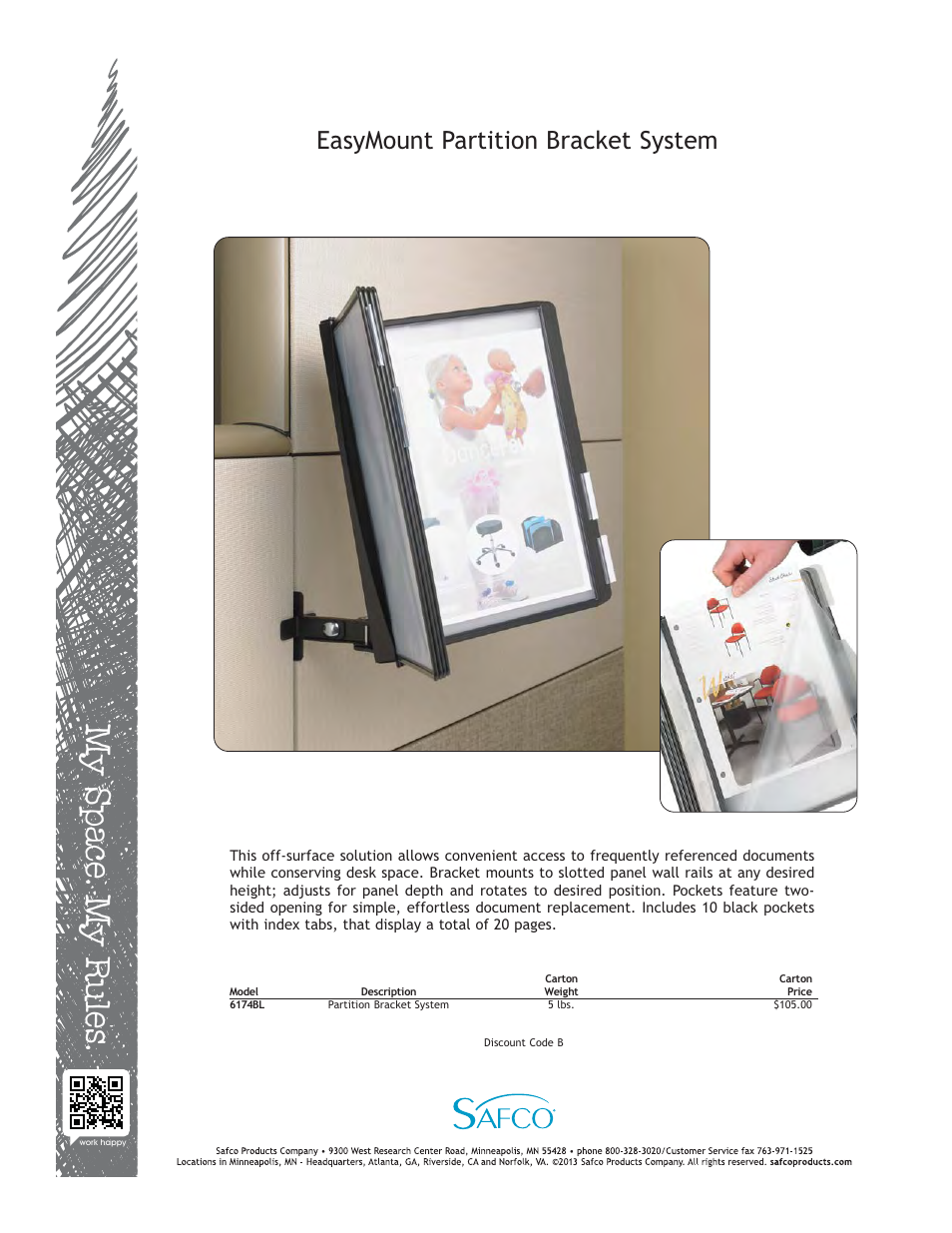 Safco 6174BL User Manual | 1 page