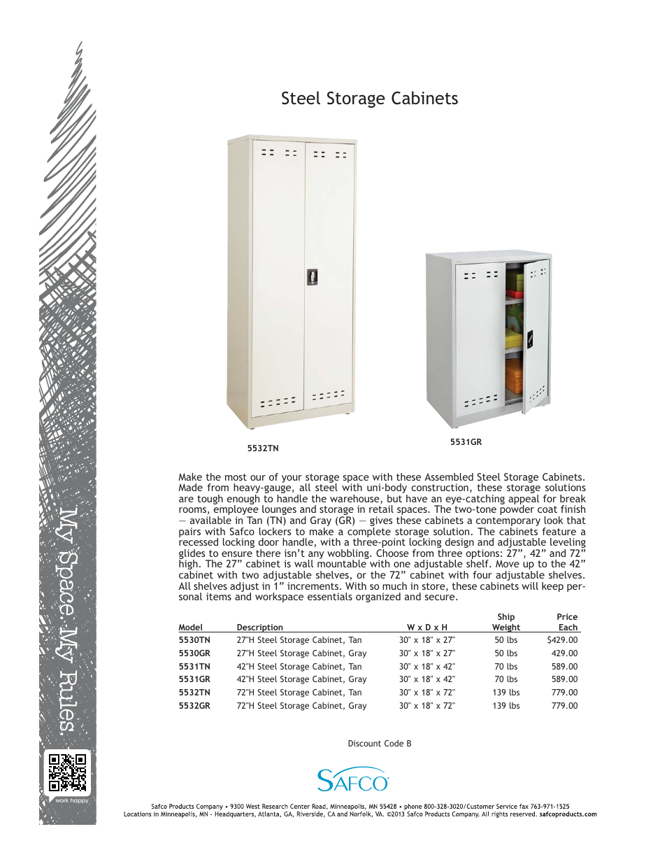 Safco 5532TN User Manual | 1 page