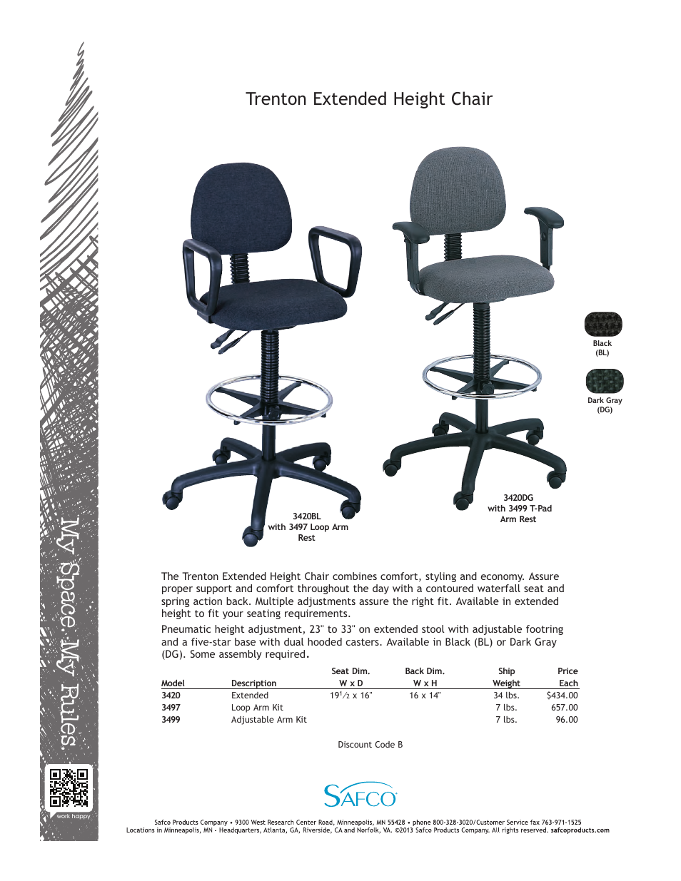 Safco 3497 User Manual | 1 page
