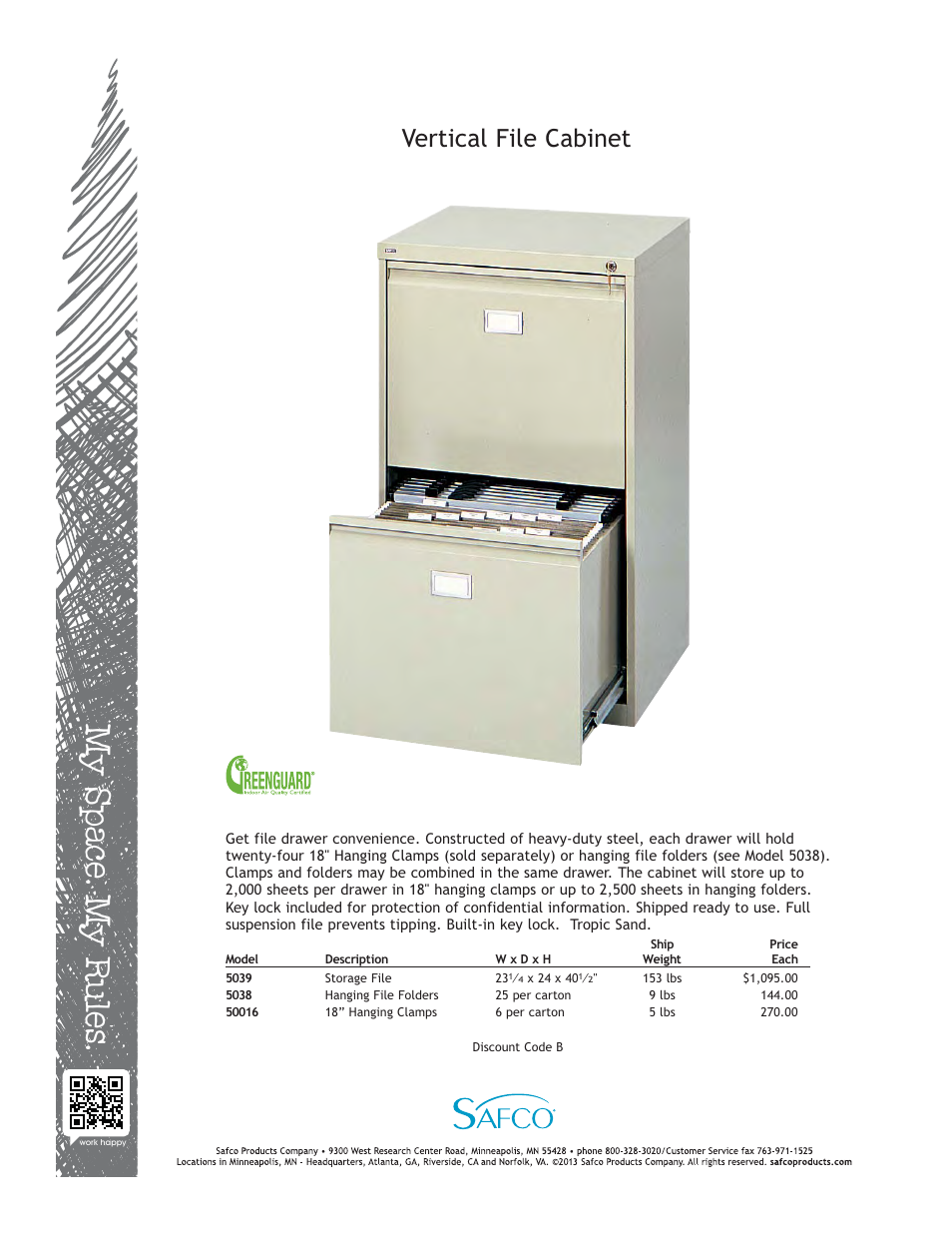 Safco 5039 User Manual | 1 page