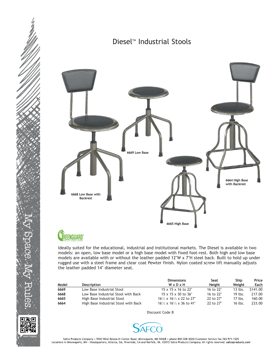 Safco 6669 User Manual | 1 page