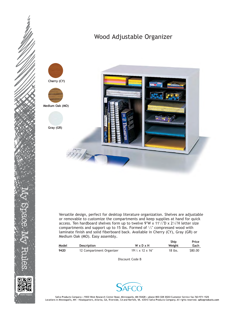 Safco 9420MO User Manual | 1 page