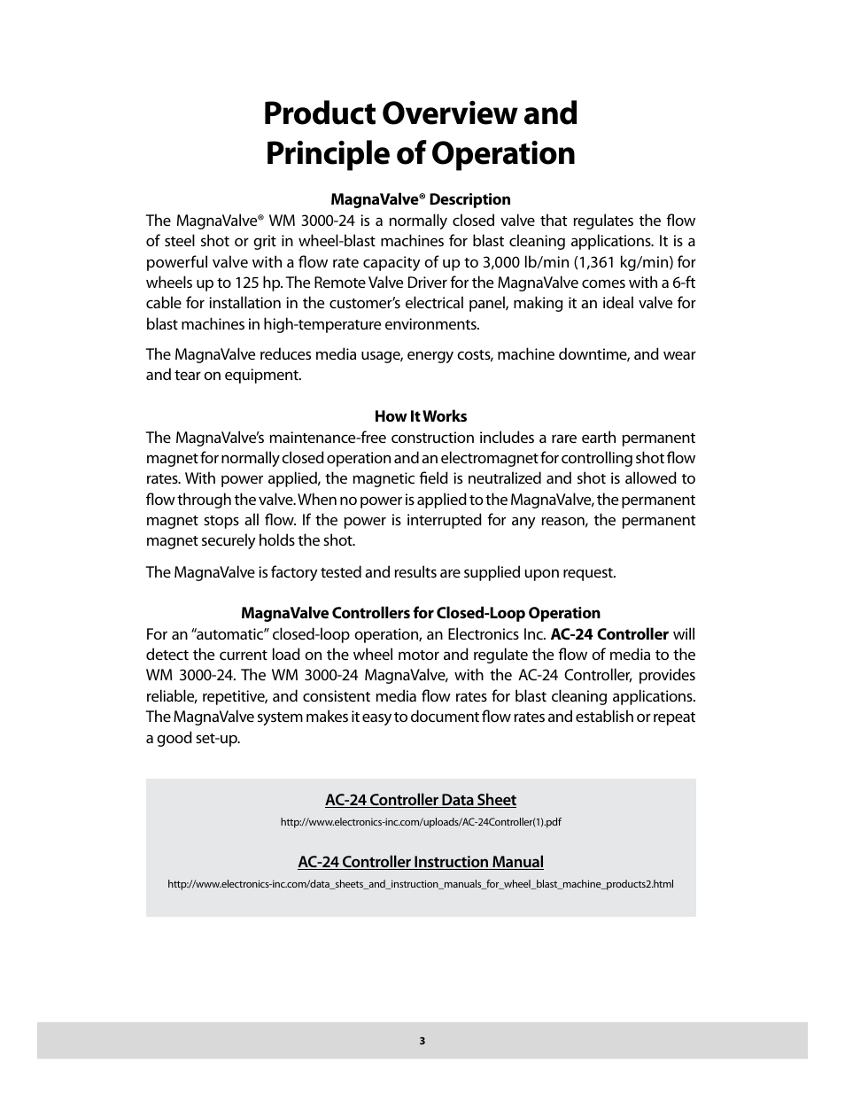 Product overview and principle of operation | Electronics WM 3000-24 User Manual | Page 3 / 10