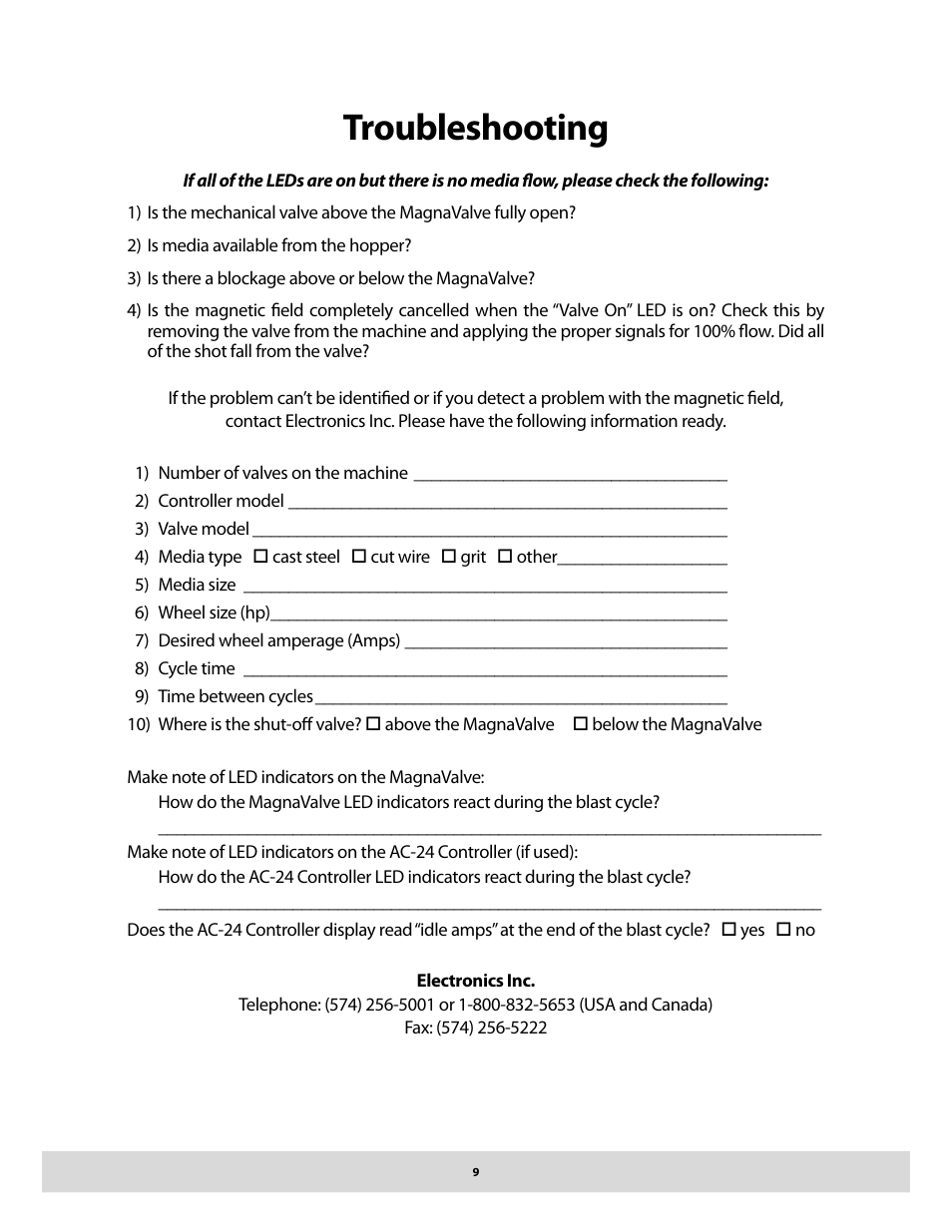 Troubleshooting | Electronics WM 3000-24 User Manual | Page 9 / 10