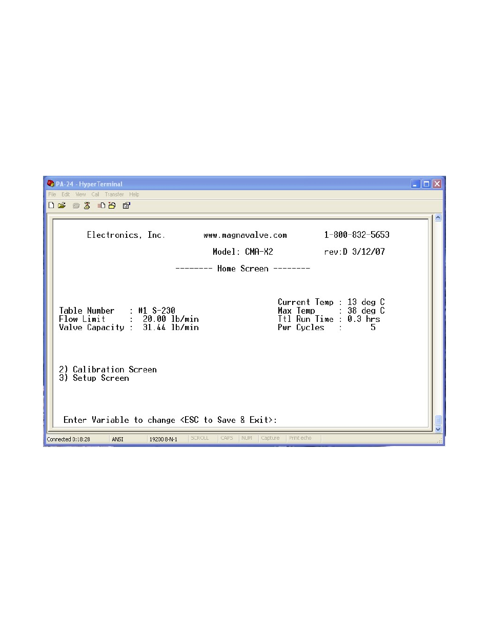 Press any key to start terminal program | Electronics 590-24 User Manual | Page 16 / 26
