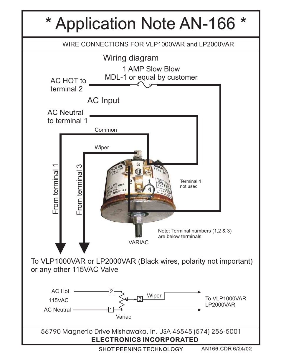 Electronics 0-120 Vac Variac User Manual | 1 page