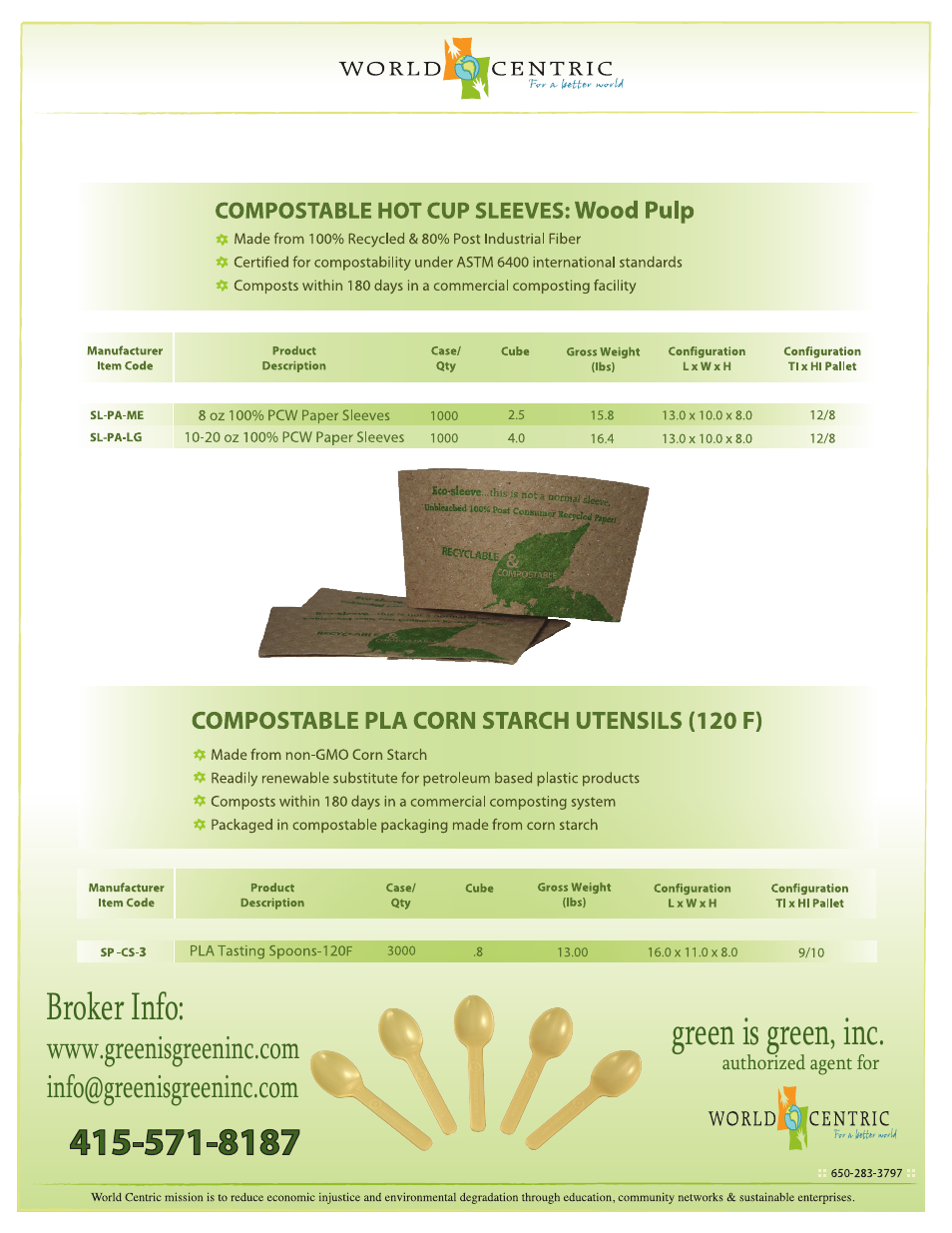 Green is green Compostable Hot Cup Accessories User Manual | 1 page