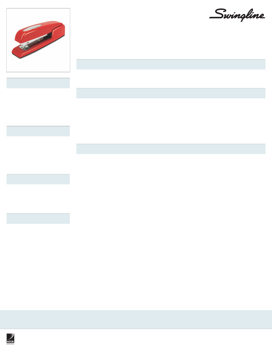 Swingline 747 Rio Red Stapler User Manual | 1 page
