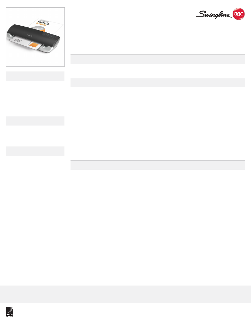 Swingline GBC Fusion 3100L 12" Laminator, 1 Minute Warm-up, 3-7 Mil User Manual | 1 page