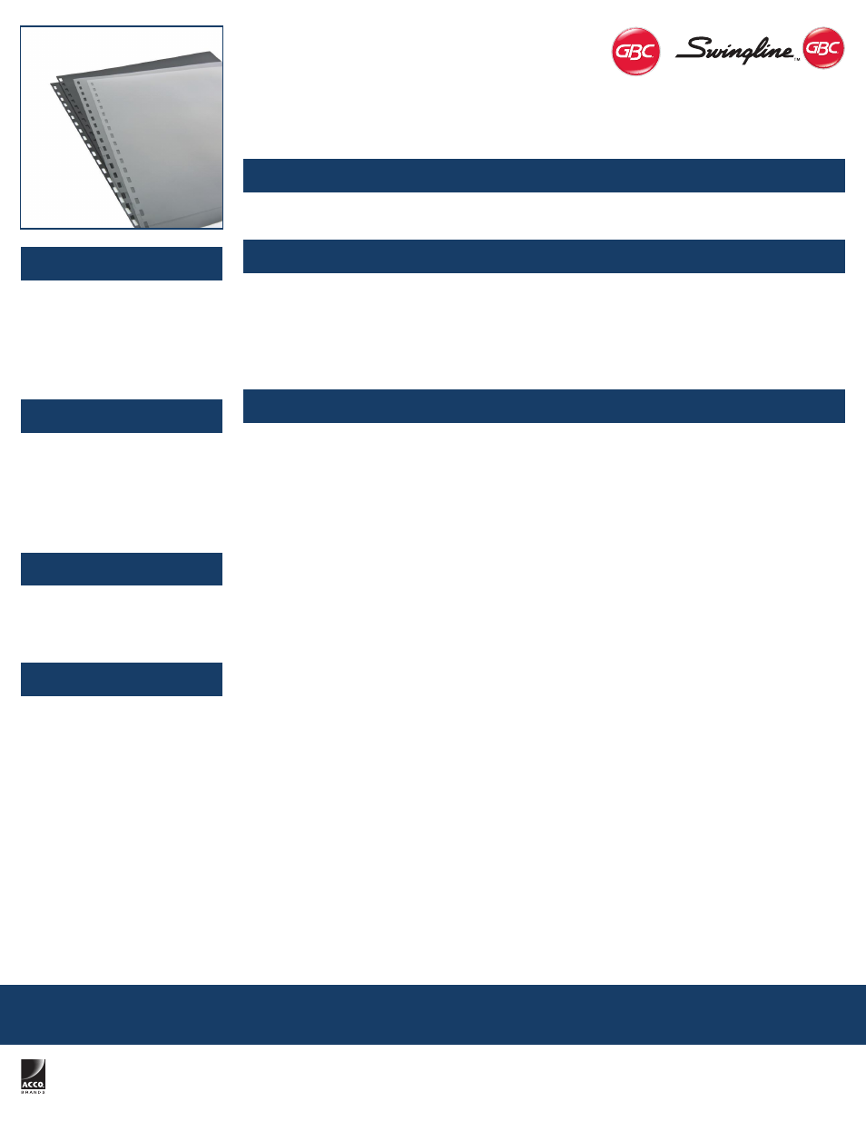 Swingline GBC ZipBind Pre-Punched Cover Set, Clear_Black, 10 Pack User Manual | 1 page