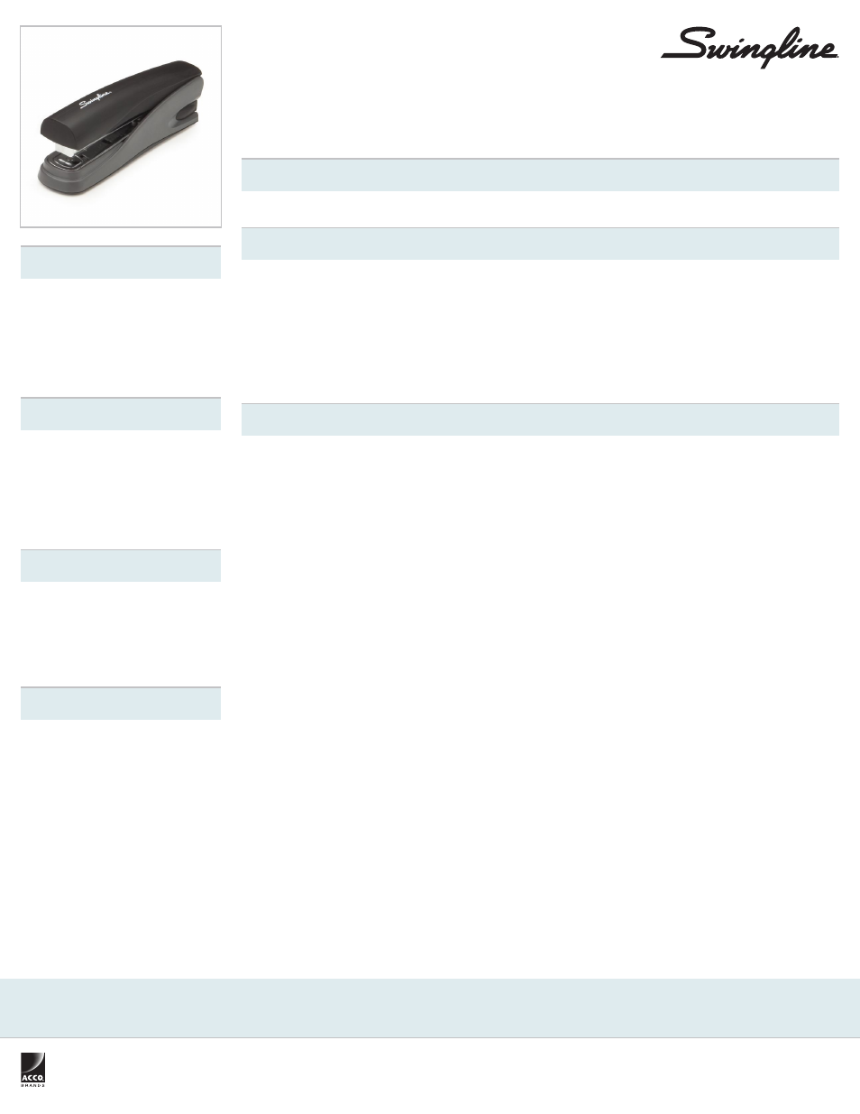 Swingline Companion Desk Stapler, Staple Remover Included User Manual | 1 page