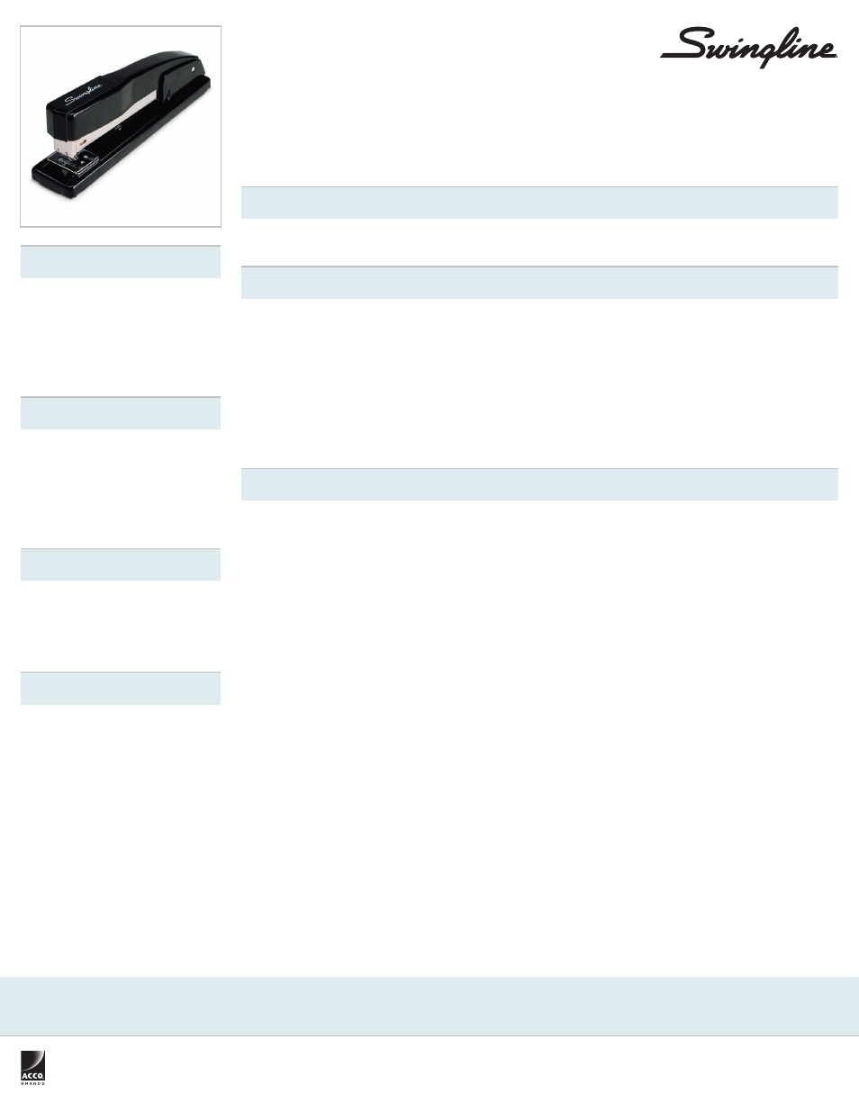 Swingline Commercial Desk Stapler User Manual | 1 page