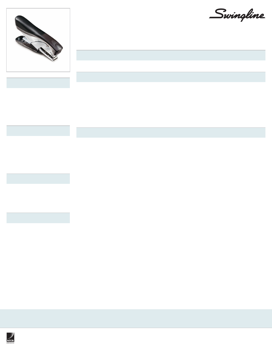 Swingline Premium Hand Stapler User Manual | 1 page