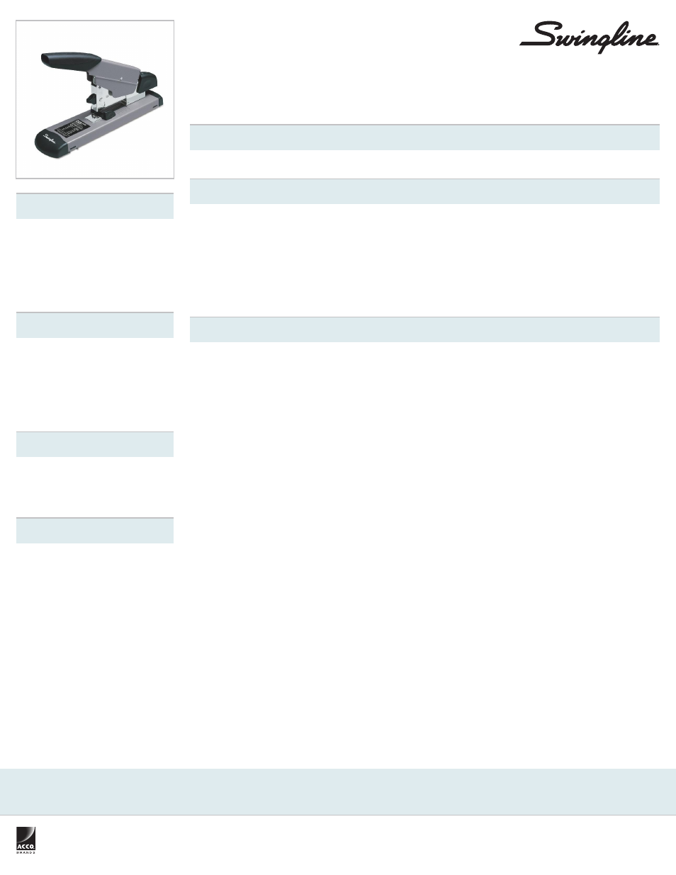 Swingline Heavy Duty Stapler User Manual | 1 page