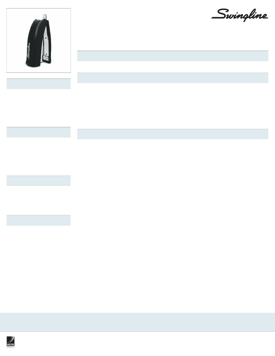 Swingline Soft Grip Hand Stapler User Manual | 1 page