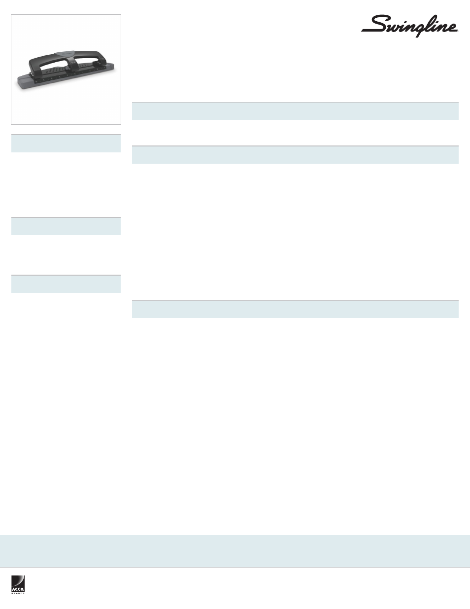 Swingline SmartTouch 3-Hole Punch, Reduced Effort, 12 Sheets User Manual | 1 page