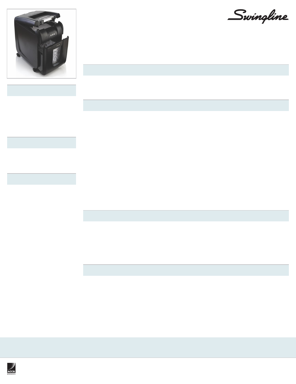 Swingline Stack-and-Shred 200X Hands Free Shredder User Manual | 1 page