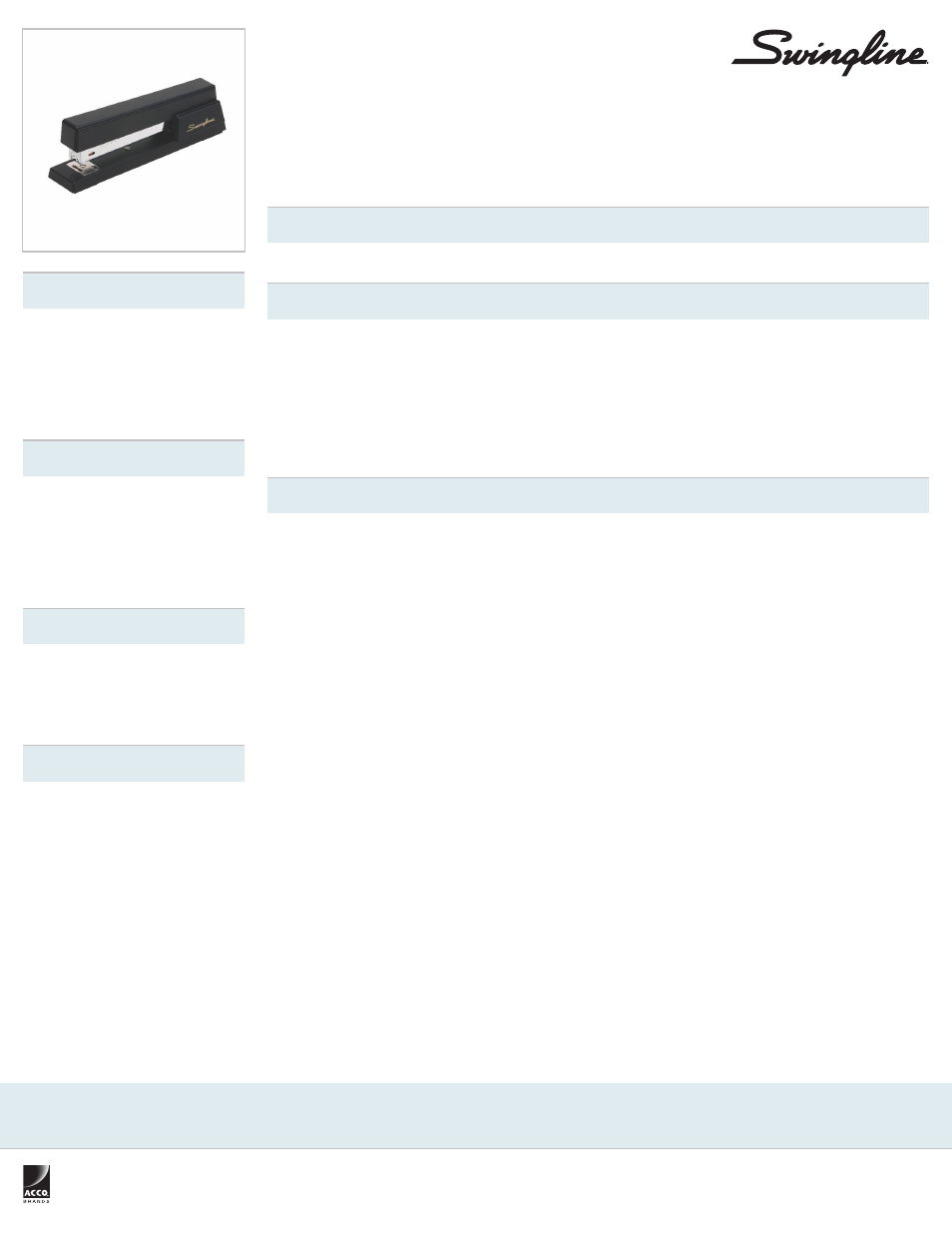 Swingline Premium Commercial Stapler User Manual | 1 page