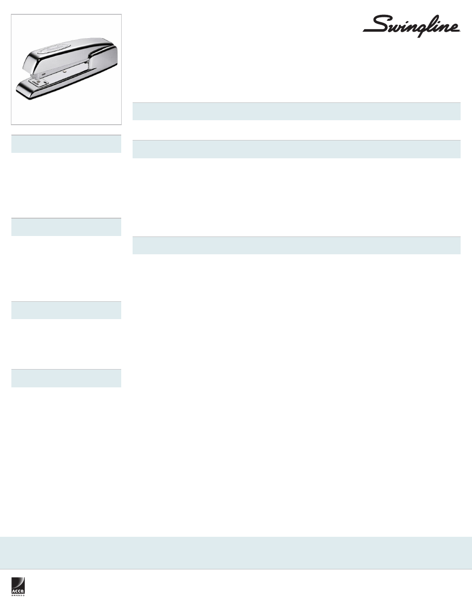 Swingline 747 Polished Chrome Stapler User Manual | 1 page