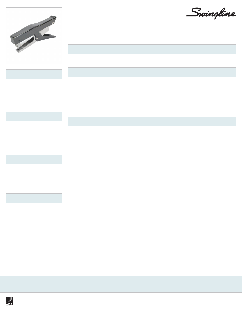 Swingline Heavy Duty Plier Stapler User Manual | 1 page
