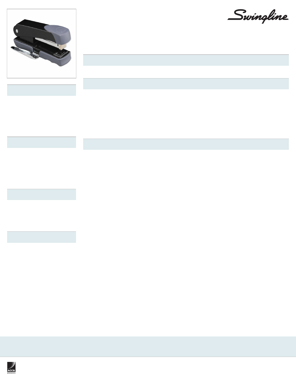 Swingline Premium Compact Stapler with Remover User Manual | 1 page