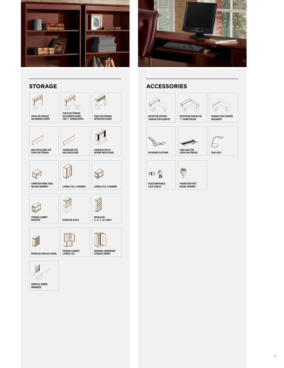 Storage, Accessories | HON 94000 Series User Manual | Page 7 / 8