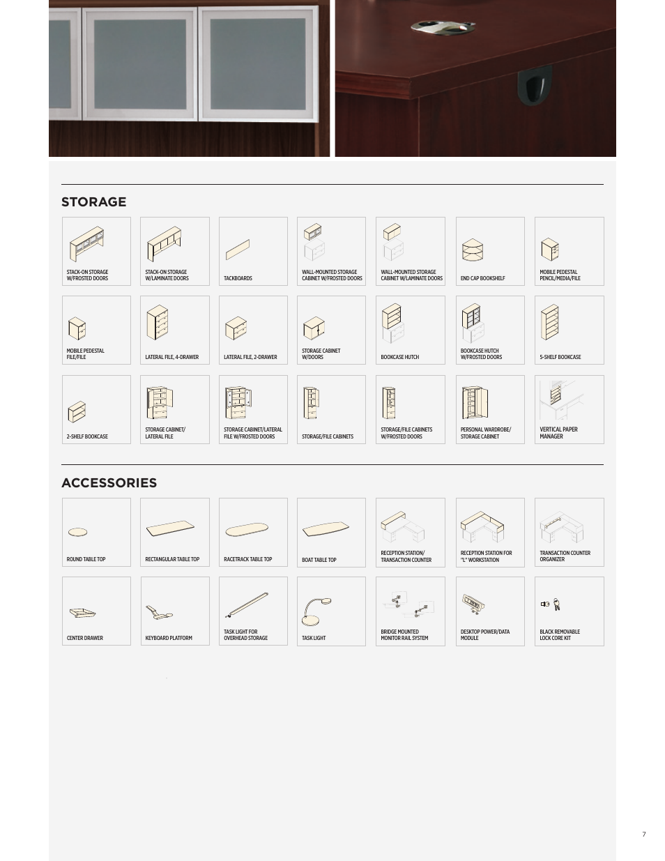 Storage, Accessories | HON Park Avenue Collection Laminate Desking User Manual | Page 7 / 8