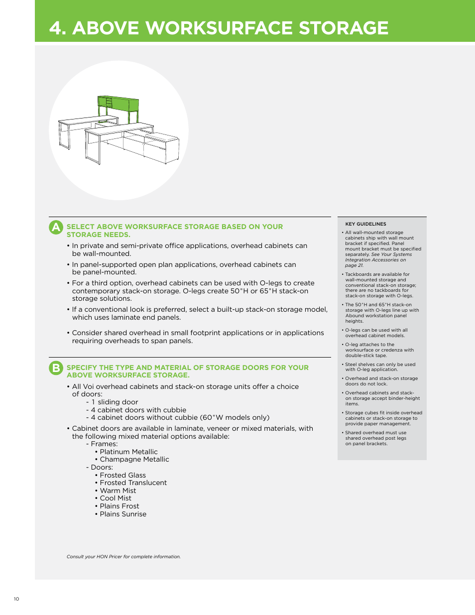 Above worksurface storage | HON Voi User Manual | Page 10 / 28