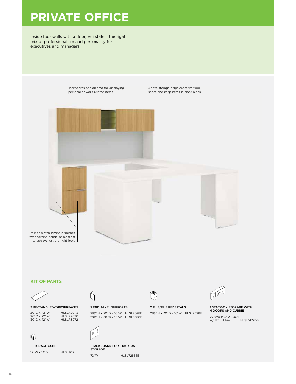 Private office, Kit of parts | HON Voi User Manual | Page 16 / 28