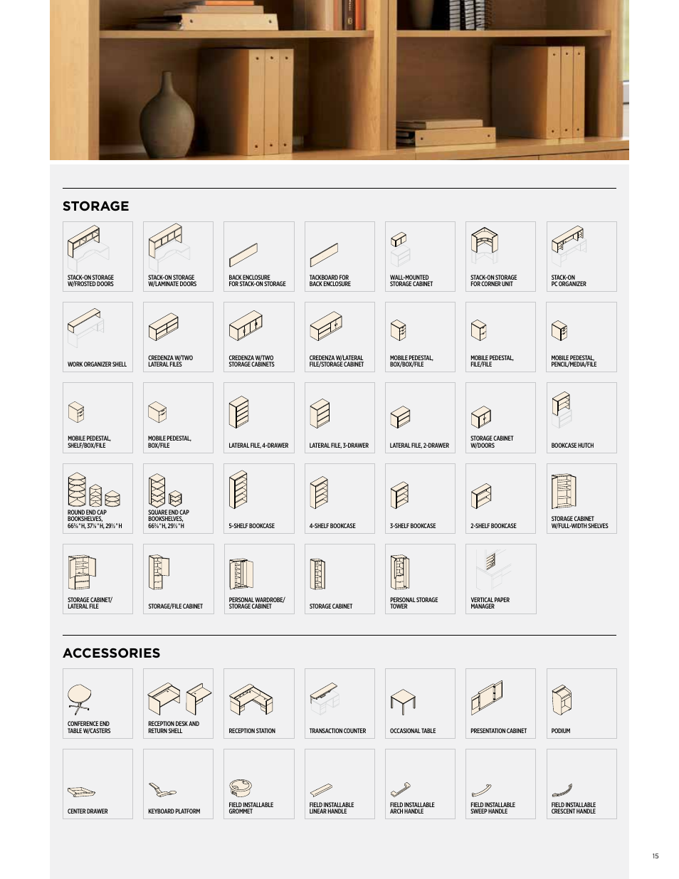 Storage, Accessories | HON 10500 Series Desking User Manual | Page 15 / 16