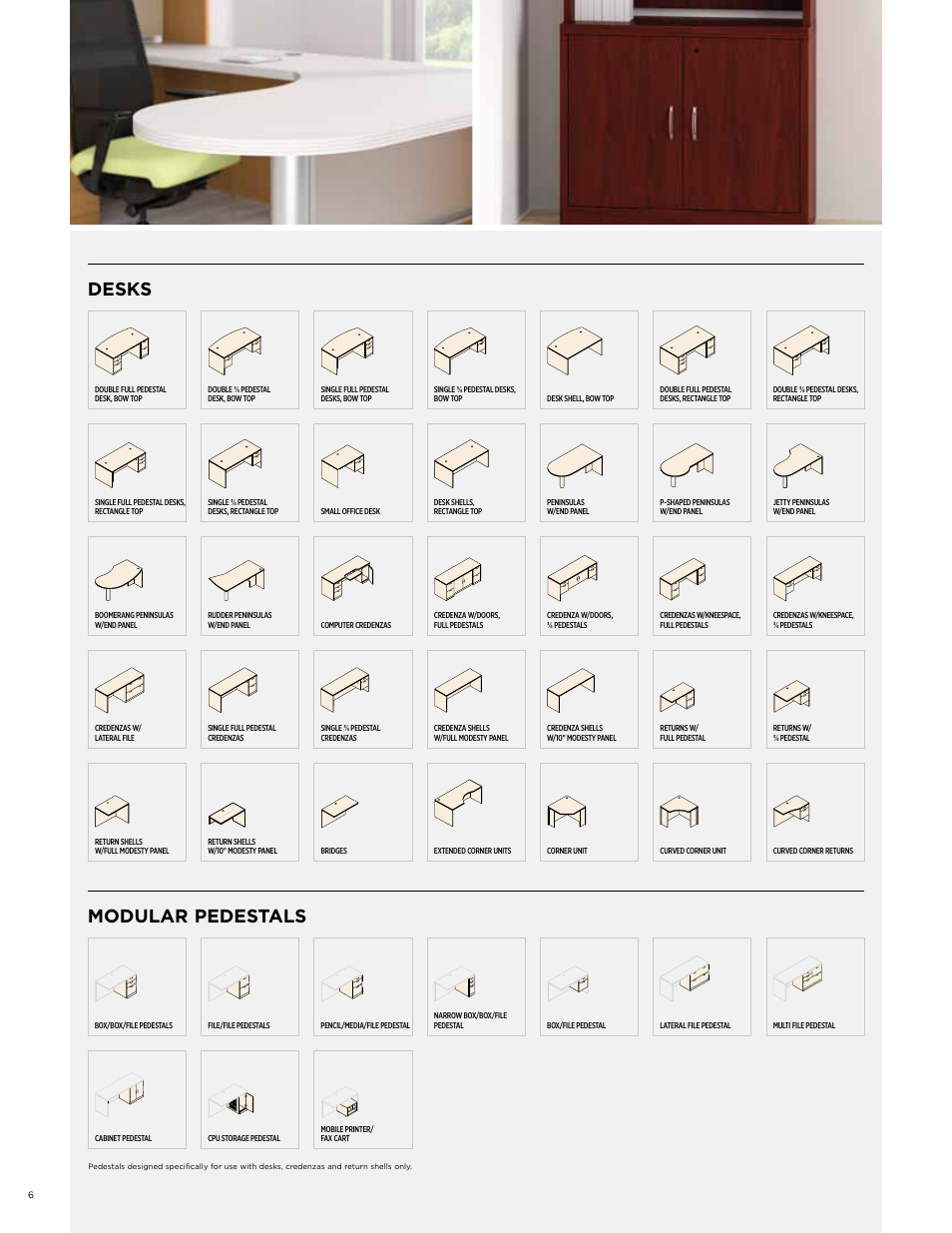 Desks, Modular pedestals | HON Valido User Manual | Page 6 / 8