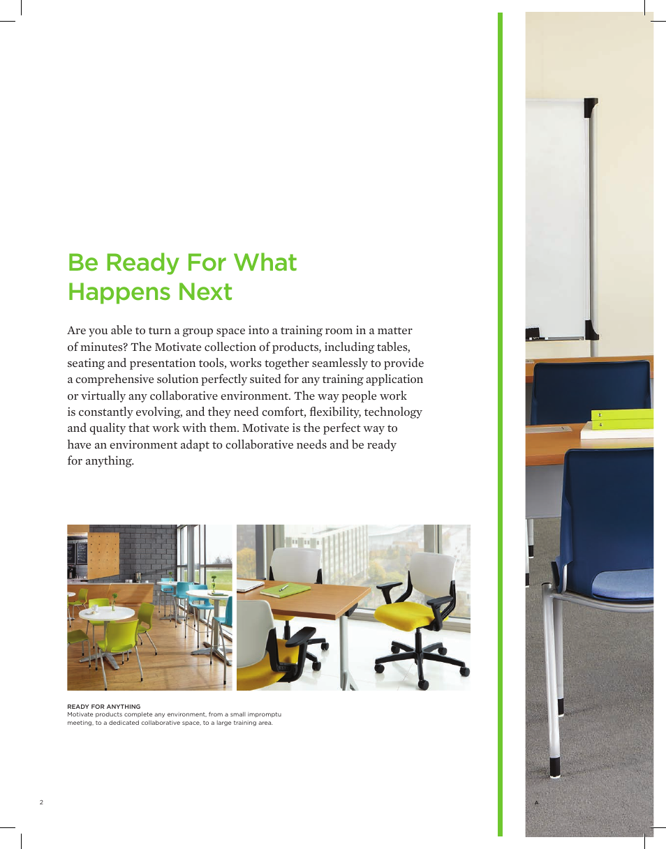Be ready for what happens next | HON Motivate Seating & Tables User Manual | Page 2 / 12