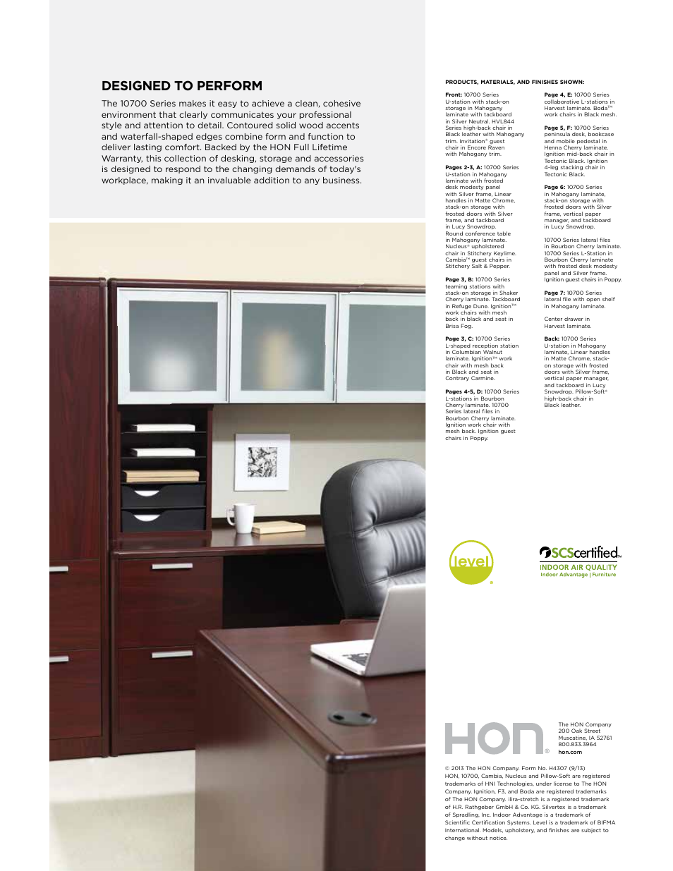 Designed to perform | HON 10700 Laminate Desking User Manual | Page 8 / 8