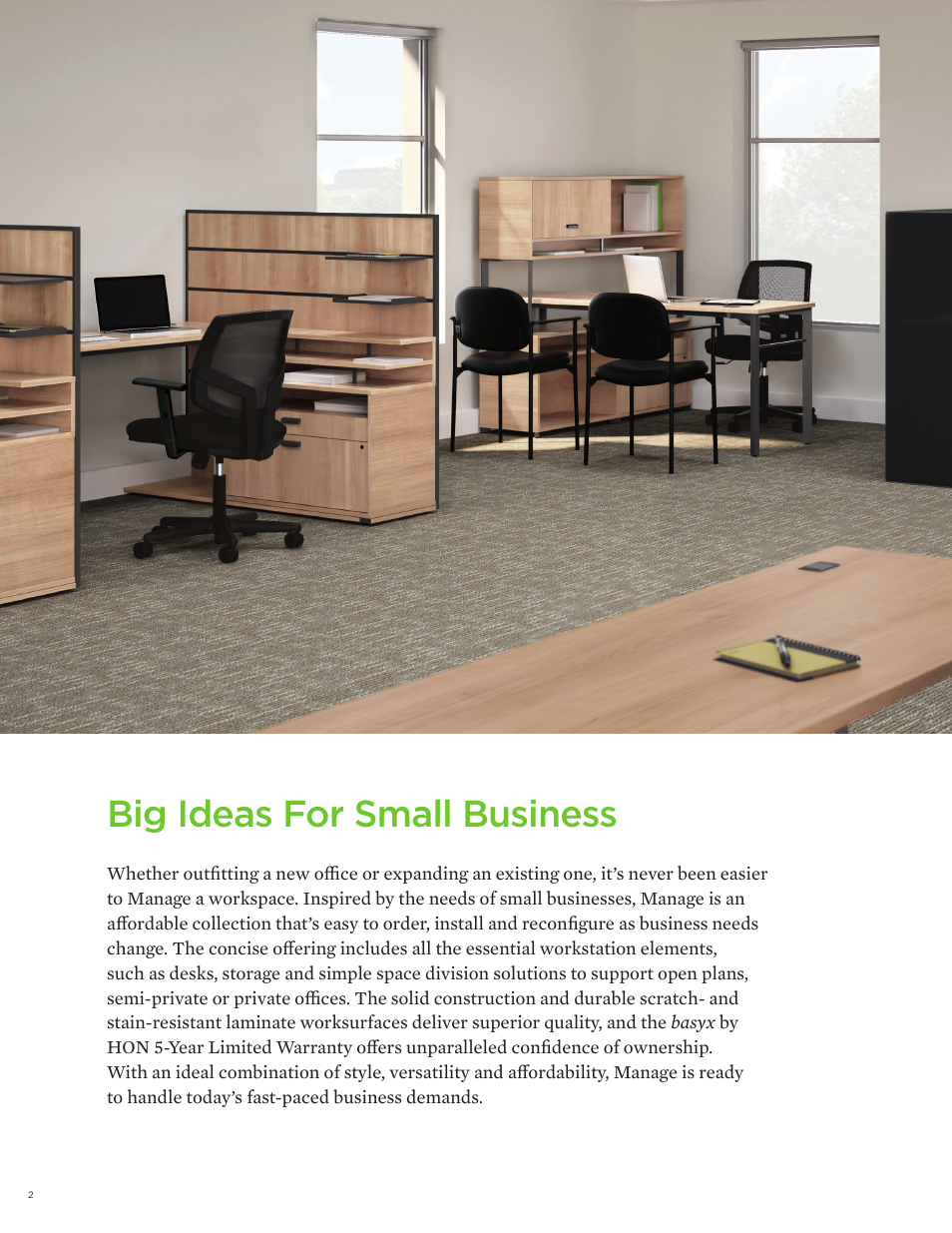 Big ideas for small business | HON Manage User Manual | Page 2 / 4