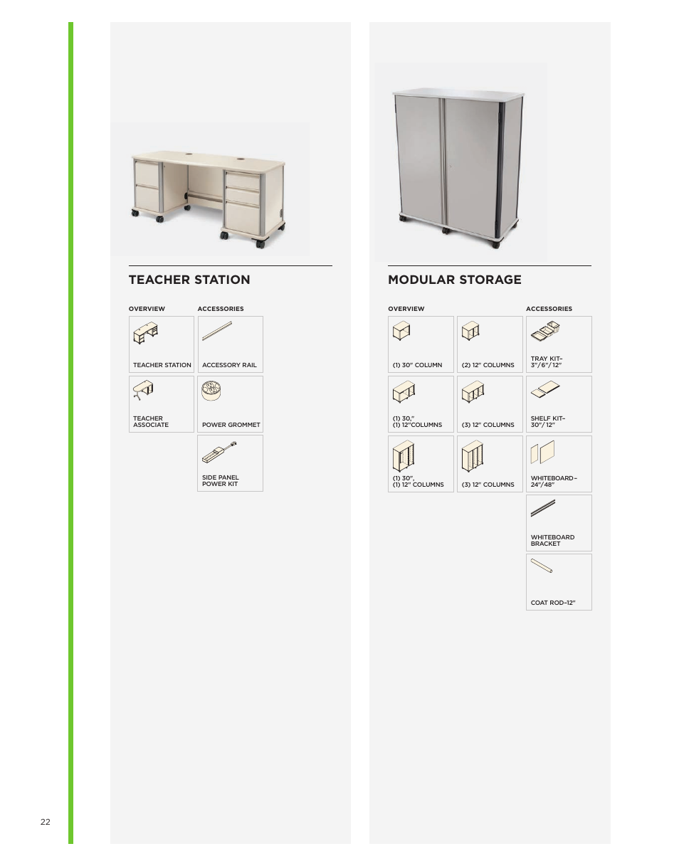 Teacher station, Modular storage | HON SmartLink Seating User Manual | Page 22 / 24