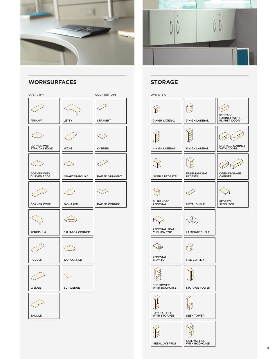 Storage, Worksurfaces | HON Abound User Manual | Page 11 / 12
