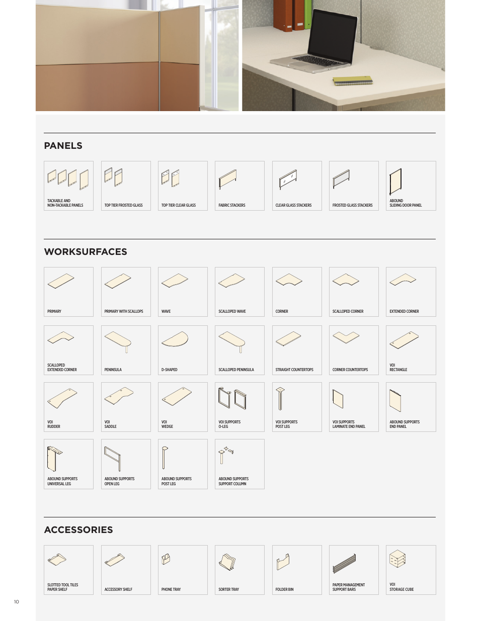 Worksurfaces panels, Accessories | HON Accelerate User Manual | Page 10 / 12