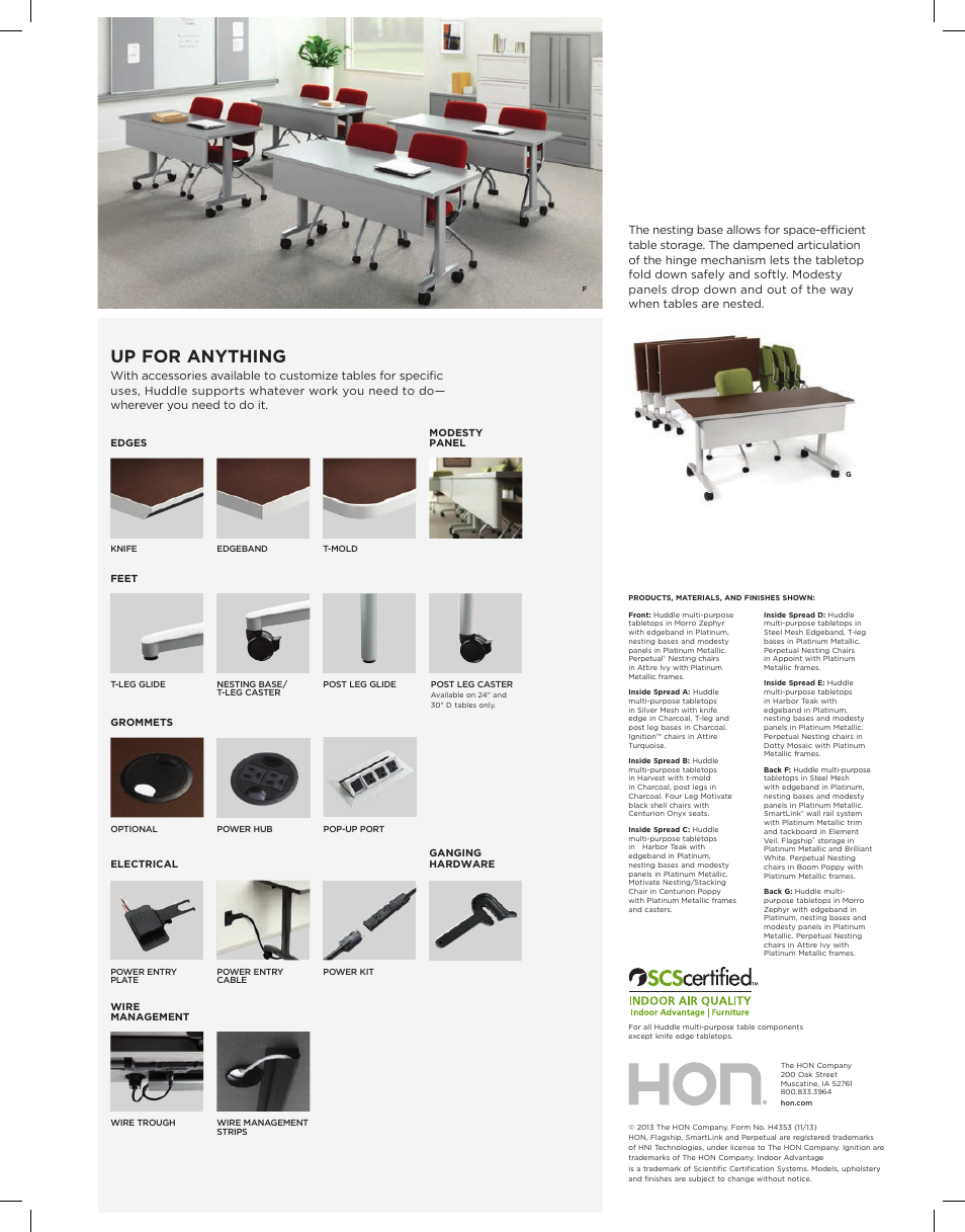 Up for anything | HON Huddle User Manual | Page 4 / 4