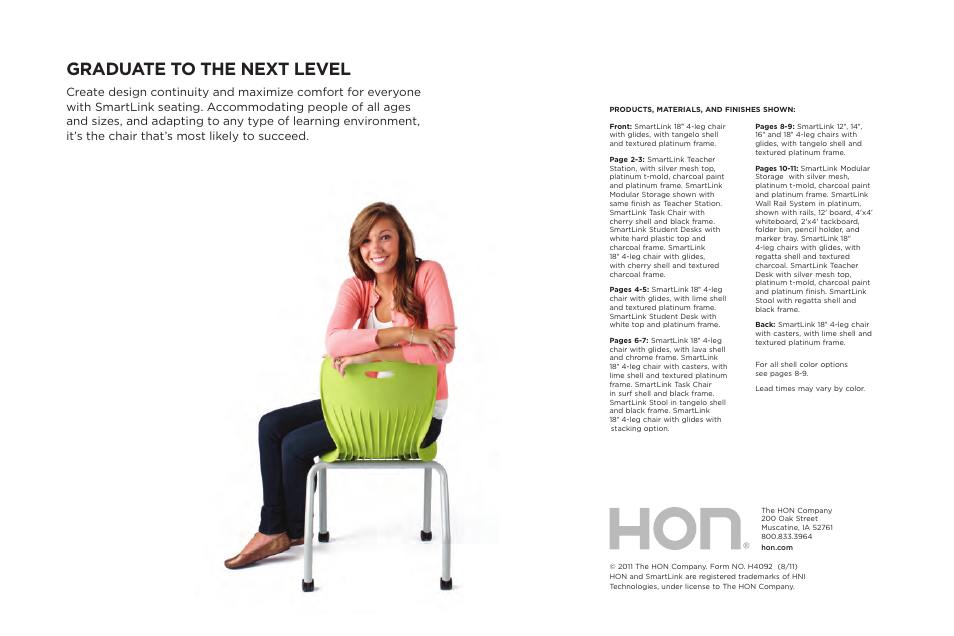 Graduate to the next level | HON SmartLink Seating User Manual | Page 12 / 12
