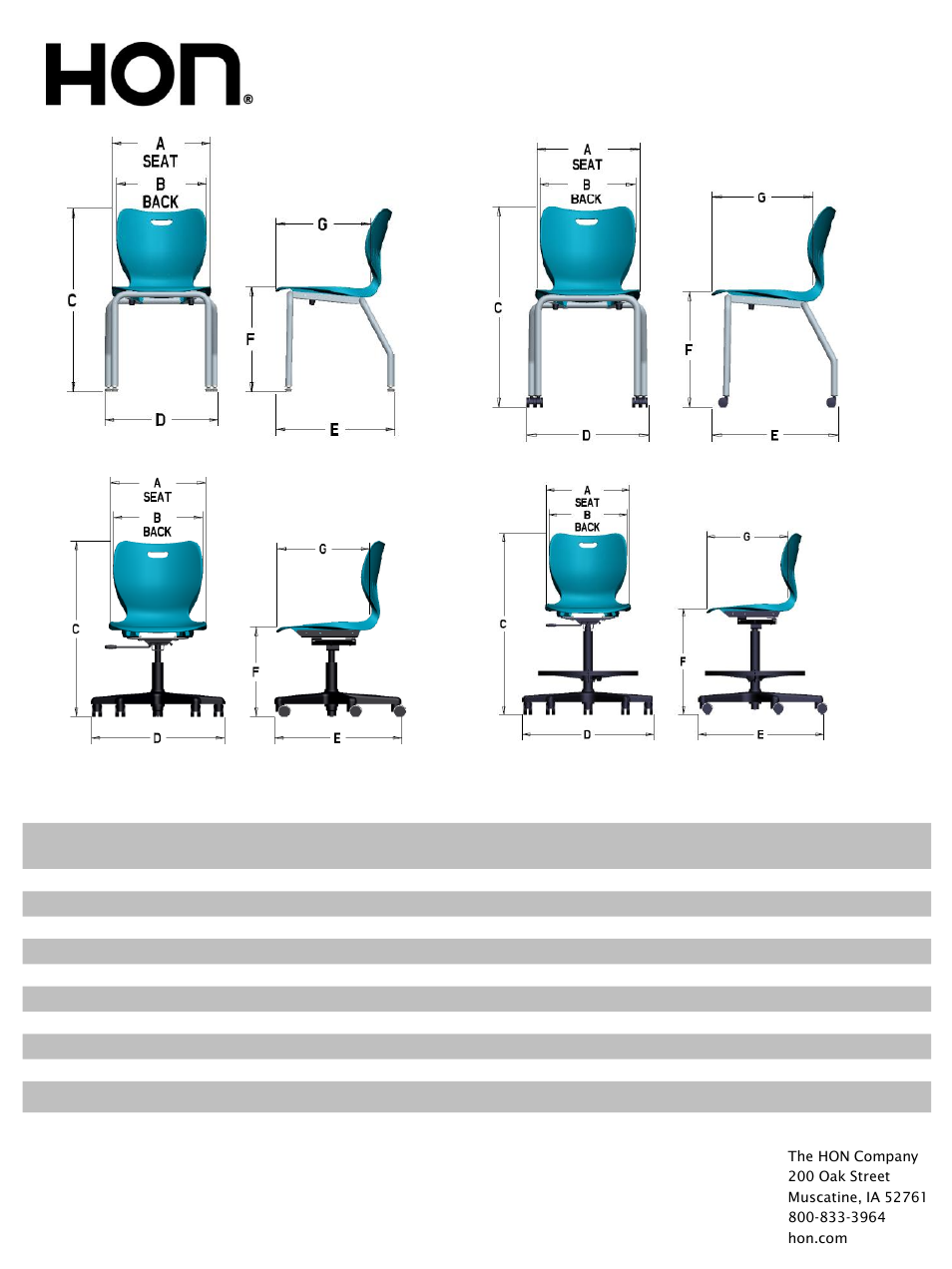 HON SmartLink Seating User Manual | 2 pages